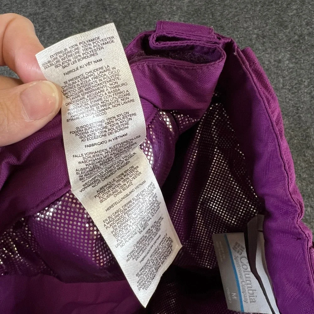 Columbia Kids Bugaboo II Snow Pants Purple Omni-Heat Insulated Size M 10/12